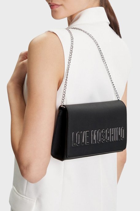 Love Moschino Logolu Sabit Zincir Askılı Bayan Çanta JC4103PP1NKD000B SİYAH - Love Moschino (1)