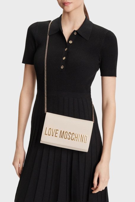 Love Moschino Logolu Sabit Zincir Askılı Bayan Çanta JC4103PP1NKD0110 BEJ - Love Moschino (1)