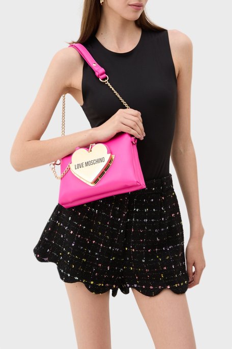 Love Moschino Logolu Zincir Askılı Bayan Çanta JC4128PP1ILO0615 FUŞYA - Love Moschino (1)