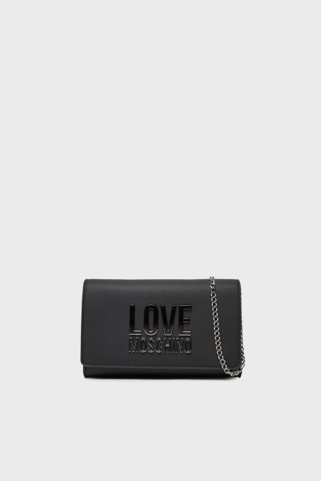 Love Moschino Logolu Zincir Askılı Bayan Çanta JC4260PP0MKD000B SİYAH - Love Moschino