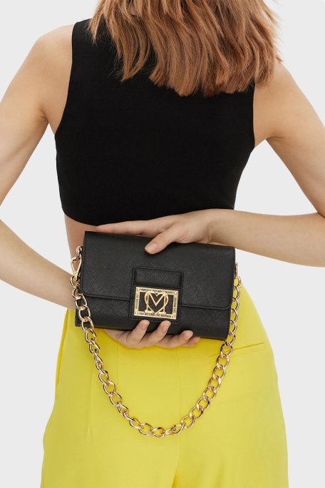 Love Moschino Logolu Zincir Askılı Bayan Çanta JC4332PP0IKS0000 SİYAH - Love Moschino (1)