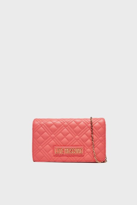 Love Moschino Parlak Kapitoneli Zincir Askılı Bayan Çanta JC4079PP1MLA0464 PEMBE - Love Moschino