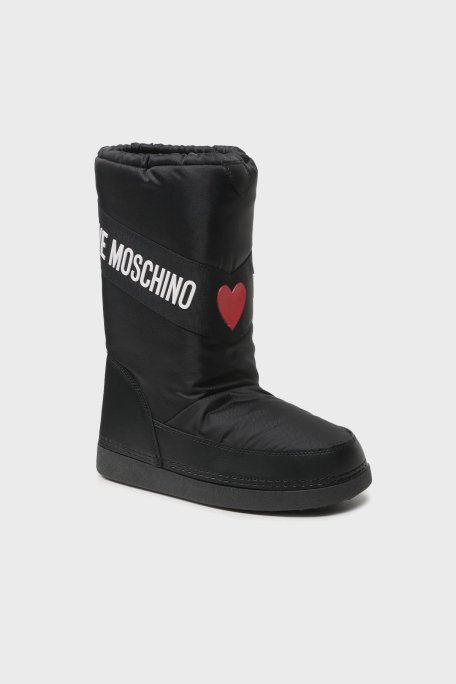 Love Moschino Suya Dayanıklı Logolu Büzgülü Bayan Kar Botu JA24032G1HISA000 SİYAH - Love Moschino (1)