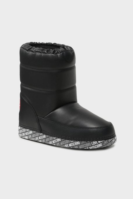 Love Moschino Suya Dayanıklı Logolu Büzgülü Bayan Kar Botu JA24142G1HIT400A SİYAH - Love Moschino (1)