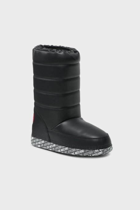 Love Moschino Suya Dayanıklı Logolu Büzgülü Bayan Kar Botu JA24162G1HIT400B SİYAH - Love Moschino (1)
