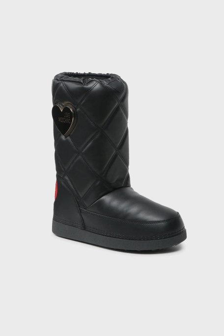 Love Moschino Suya Dayanıklı Logolu Büzgülü Bayan Kar Botu JA24172G1HIT7000 SİYAH - Love Moschino (1)