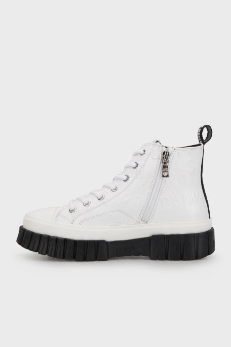 Love Moschino Yandan Fermuar Bağcıklı Platform Topuk Bayan Ayakkabı JA15585G1HIAY100 BEYAZ - Love Moschino (1)