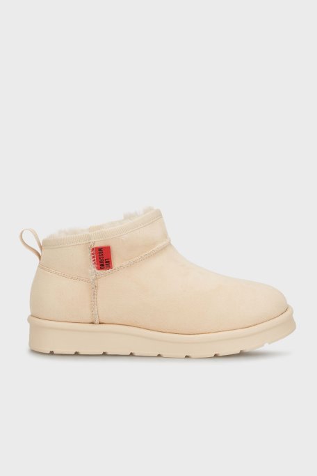 Love Moschino Yapay Yumuşak Tüylü Süet Bayan Bot JA24043H0LJAW131 BEJ - Love Moschino