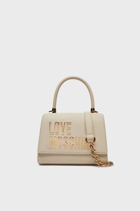 Love Moschino Zincirli Çıkarılabilir Askılı Bayan Çanta JC4024PP1LKD0110 BEJ - Love Moschino