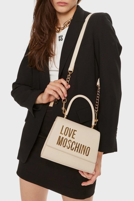 Love Moschino Zincirli Çıkarılabilir Askılı Bayan Çanta JC4024PP1LKD0110 BEJ - Love Moschino (1)