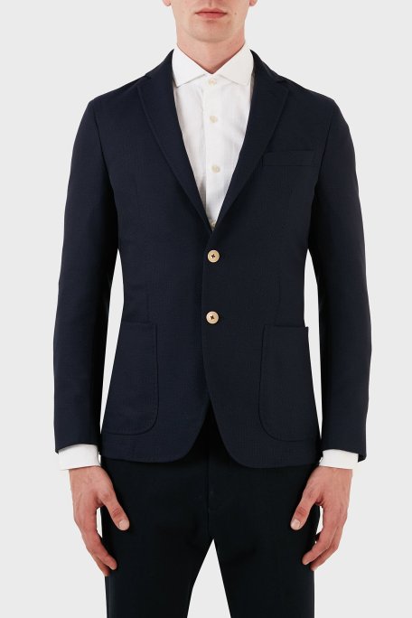 Manuel Ritz Yün ve Pamuk Karışımlı Blazer Erkek Ceket ZOX2111G517Y1161531C88 LACİVERT - Manuel Ritz