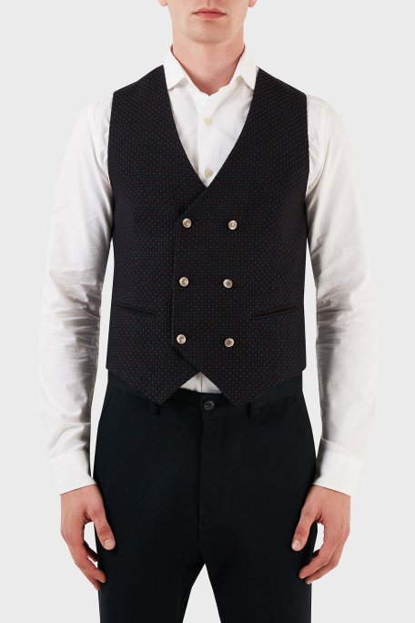 Manuel Ritz Yünlü Çift Düğmeli Erkek Yelek ZOX2111W527Y161592C88 KAHVE - Manuel Ritz