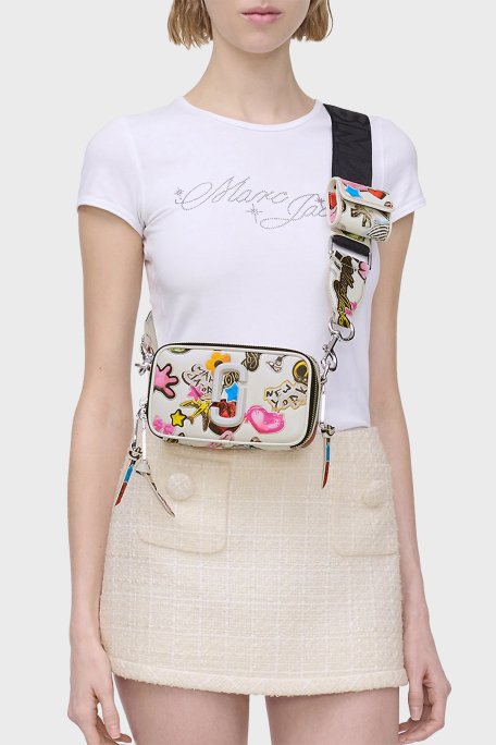 Marc Jacobs Baskılı Hakiki Deri Çıkarılabilir Askılı Kadın Çanta 2S5HCR010H02 101 BEYAZ - Marc Jacobs (1)