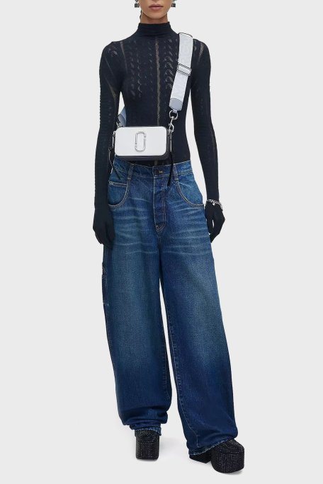 Marc Jacobs The Snapshot Çıkarılabilir Askılı Deri Bayan Çanta 2S3HCR500H03 164 SİYAH-BEYAZ - Marc Jacobs (1)