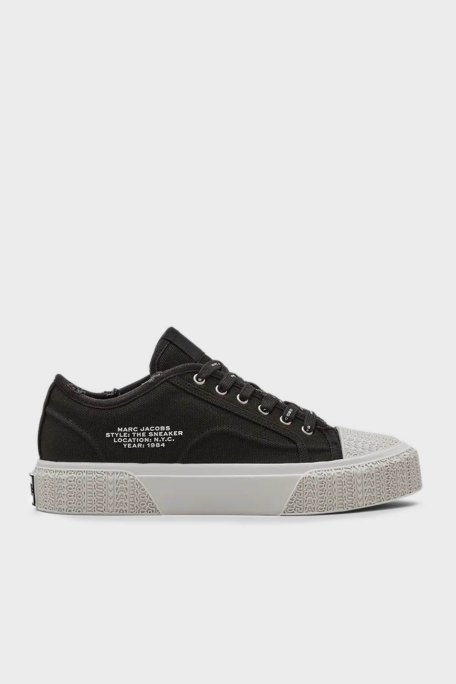 Marc Jacobs Logolu Kanvas Sneaker Bayan Ayakkabı 2S4FSN023F14 001 SİYAH - Marc Jacobs