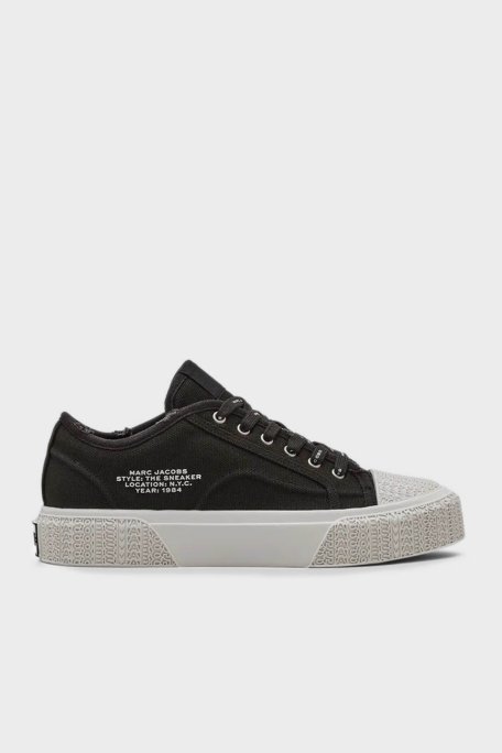 Marc Jacobs Logolu Kanvas Sneaker Kadın Ayakkabı 2S4FSN023F14 001 SİYAH - Marc Jacobs
