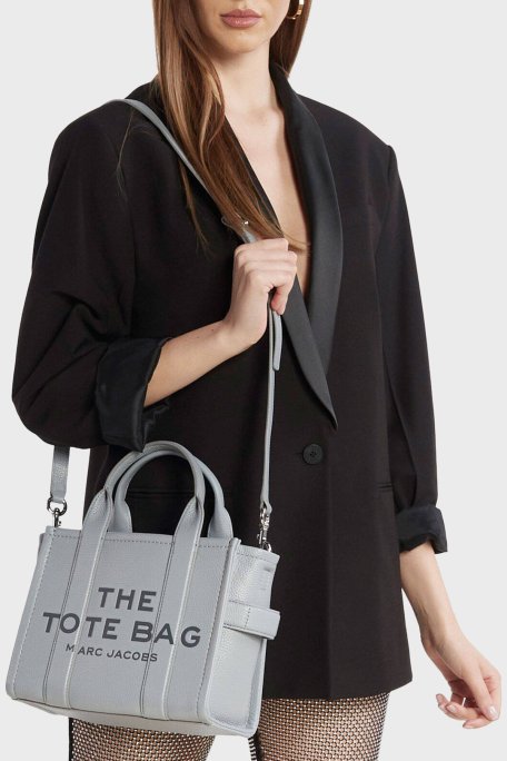 Marc Jacobs Small Tote Logolu Çıkarılabilir Askılı Deri Bayan Çanta H009L01SP21 055 GRİ - Marc Jacobs (1)