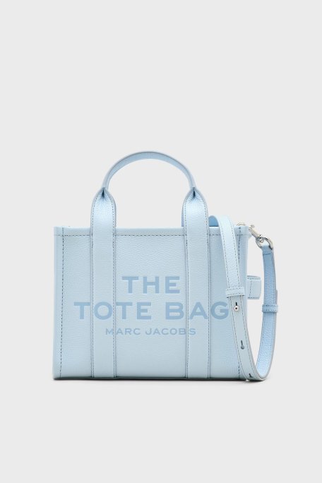 Marc Jacobs Small Tote Logolu Çıkarılabilir Askılı Deri Bayan Çanta H009L01SP21 465 AÇIK MAVİ - Marc Jacobs