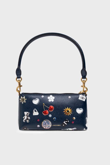 Marc Jacobs The Pochette Deri Desenli Zincir Askılı Kadın Çanta 2R5SMN016S01 411 LACİVERT - Marc Jacobs (1)