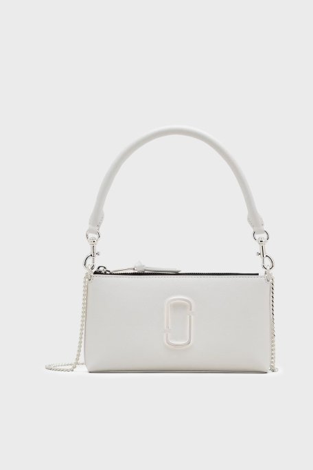 Marc Jacobs The Pochette Deri Logolu Zincir Askılı Kadın Çanta 2P5SMN015S02 100 BEYAZ - Marc Jacobs