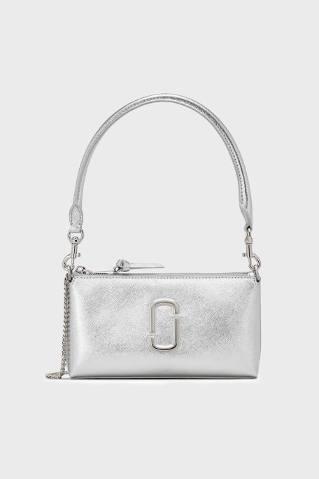 Marc Jacobs The Pochette Deri Logolu Zincir Askılı Kadın Çanta 2R5SMN009S01 040 GRİ - Marc Jacobs