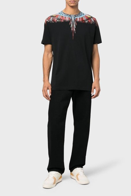 Marcelo Burlon Pamuklu Regular Fit Bisiklet Yaka Erkek T Shirt CMAA018S23JER0021025 SİYAH - Marcelo Burlon (1)