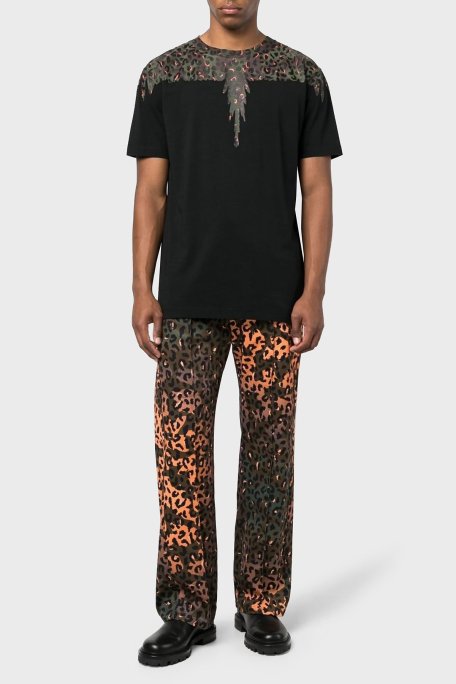 Marcelo Burlon Pamuklu Regular Fit Bisiklet Yaka Erkek T Shirt CMAA018S23JER0051060 SİYAH - Marcelo Burlon (1)