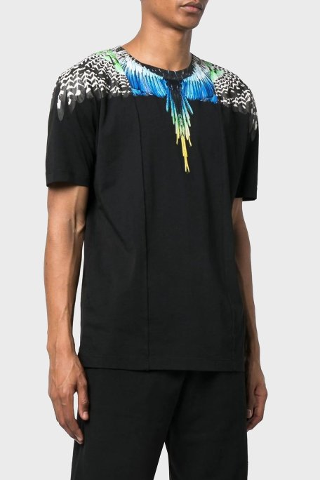 Marcelo Burlon Pamuklu Regular Fit Bisiklet Yaka Erkek T Shirt CMAA018S23JER0061009 SİYAH - Marcelo Burlon