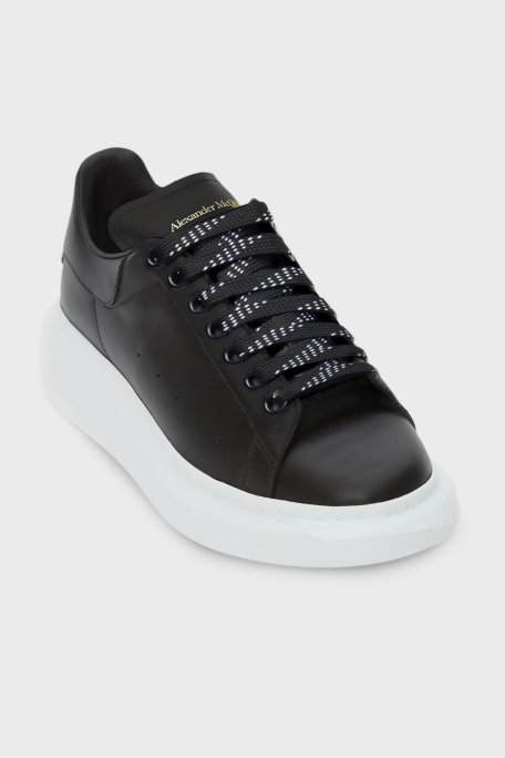 McQueen Hakiki Deri Kalın Tabanlı Sneaker Kadın Ayakkabı 553770 WIAIG 1002 SİYAH - McQueen (1)