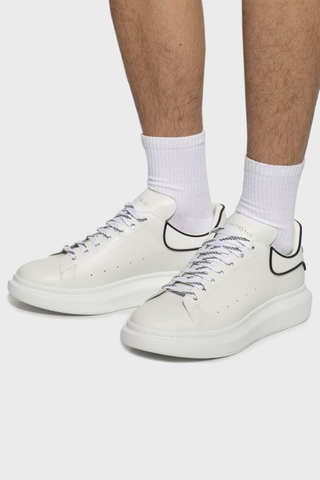 McQueen Logolu Deri Sneaker Erkek Ayakkabı 625156WIEEQ 9074 BEYAZ - McQueen (1)