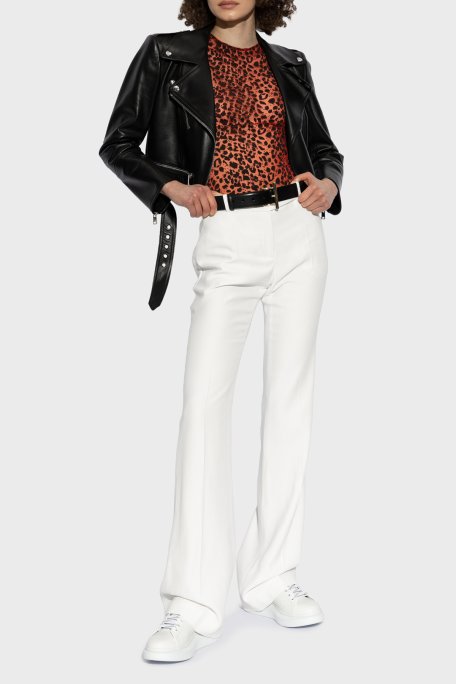 McQueen Logolu Hakiki Deri Kalın Taban Sneaker Kadın Ayakkabı 553770WIAIH 9061 BEYAZ - McQueen (1)