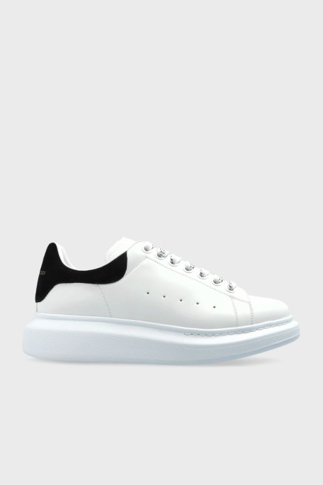 McQueen Logolu Hakiki Deri Kalın Taban Sneaker Kadın Ayakkabı 553770WIAIH 9061 BEYAZ - McQueen