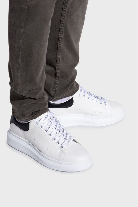 McQueen Logolu Hakiki Deri Kalın Taban Sneaker Erkek Ayakkabı 553680WIAIG 9061 BEYAZ - McQueen (1)