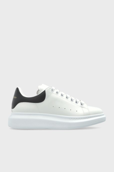 McQueen Logolu Hakiki Deri Kalın Taban Sneaker Erkek Ayakkabı 553680WIAIG 9061 BEYAZ - McQueen