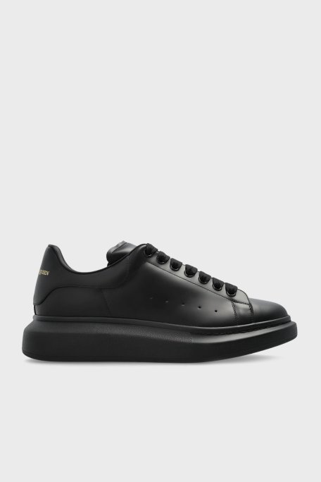 McQueen Logolu Hakiki Deri Kalın Taban Sneaker Erkek Ayakkabı 553680WWAAN 1002 SİYAH - McQueen