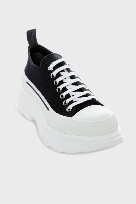 McQueen Pamuklu Kalın Tabanlı Sneaker Erkek Ayakkabı 705660W4AAQ 1070 SİYAH - McQueen (1)
