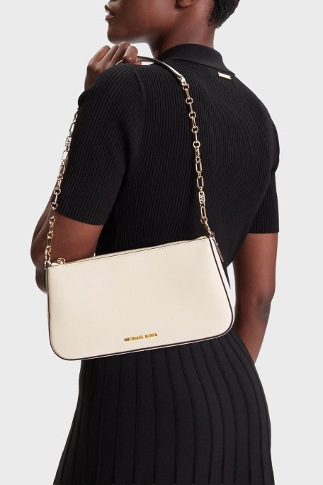 Michael Kors % 100 Deri Logolu Zincir Askılı 32H3G8EW6L289 Bayan Çanta 32H3G8EW6L 289 KREM - Michael Kors (1)