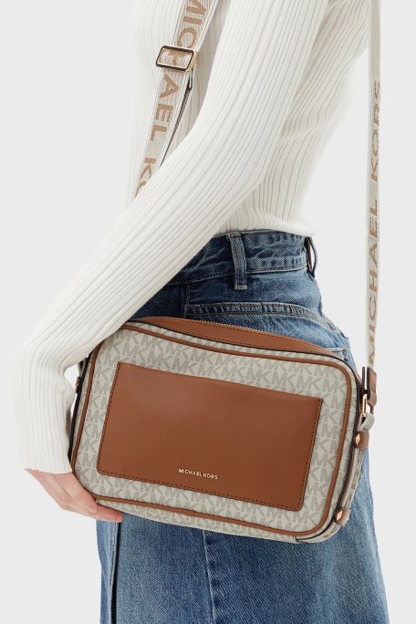 Michael Kors 4G Logo Baskılı Ayarlanabilir Askılı 32R5G5VC9B149 Kadın Çanta 32R5G5VC9B 149 EKRU - Michael Kors (1)