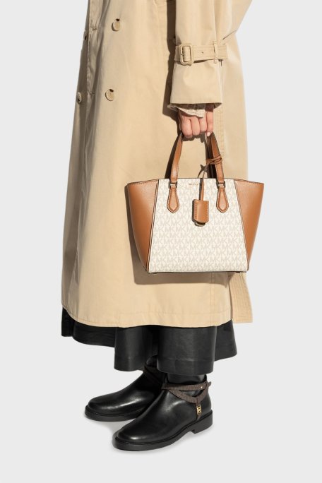 Michael Kors 4G Logo Baskılı Çıkarılabiilir Askılı 32F4GTBC1B149 Bayan Çanta 32F4GTBC1B 149 EKRU - Michael Kors (1)