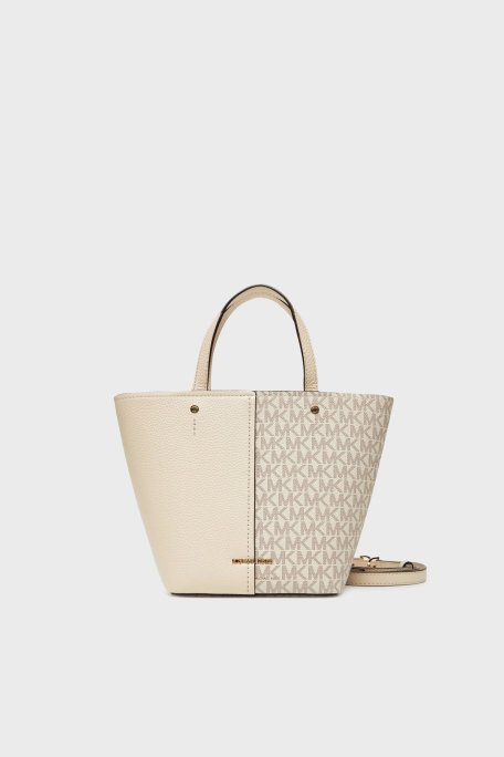 Michael Kors 4G Logo Baskılı Çıkarılabilir Askılı Medium 32T5GFFC1B132 Bayan Çanta 32T5GFFC1B 132 EKRU - Michael Kors