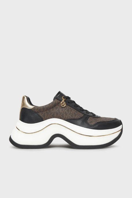Michael Kors Deri Karışımlı Kalın Tabanlı Logolu Sneaker 43F5ARFS2L200 Kadın Ayakkabı 43F5ARFS2L 200 KAHVE - Michael Kors