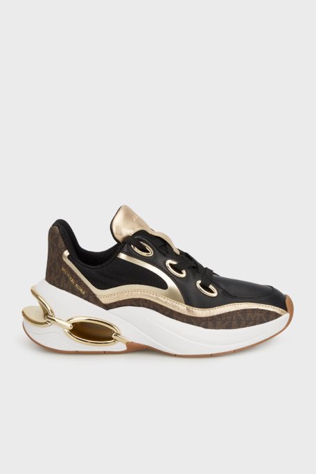 Michael Kors Deri Karışımlı Logo Detaylı Sneaker 43T5TRFS2B200 Bayan Ayakkabı 43T5TRFS2B 200 KAHVE - Michael Kors