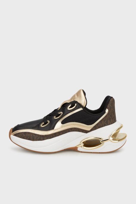 Michael Kors Deri Karışımlı Logo Detaylı Sneaker 43T5TRFS2B200 Kadın Ayakkabı 43T5TRFS2B 200 KAHVE - Michael Kors (1)