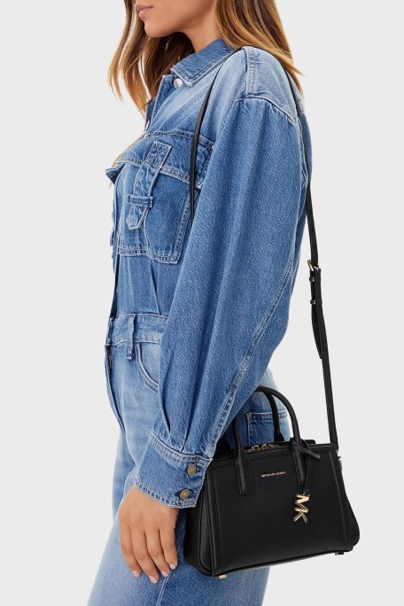 Michael Kors Deri Logolu Ayarlanabilir ve Çıkarılabilir Askılı 32F5G9IC0L001 Kadın Çanta 32F5G9IC0L 001 SİYAH - Michael Kors (1)