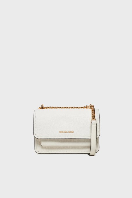 Michael Kors Deri Logolu Ayarlanabilir Zincir Askılı 32T4GC7C1T085 Bayan Çanta 32T4GC7C1T 085 BEYAZ - Michael Kors