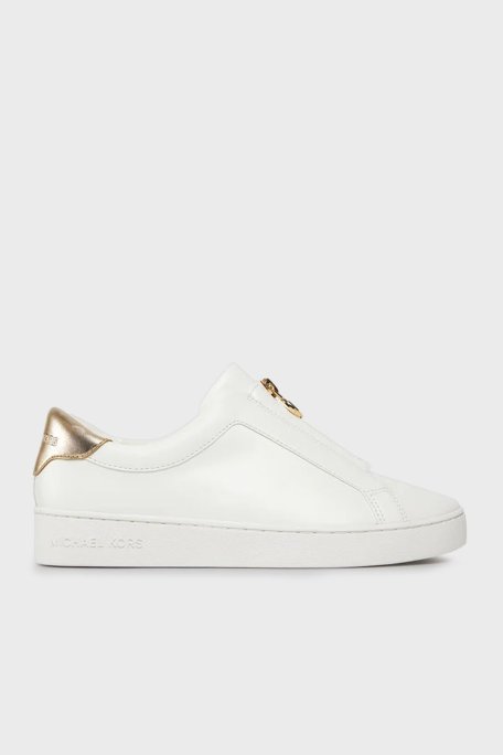 Michael Kors Deri Logolu Fermuarlı Sneaker 43R4KTFP2L740 Bayan Ayakkabı 43R4KTFP2L 740 BEYAZ - Michael Kors