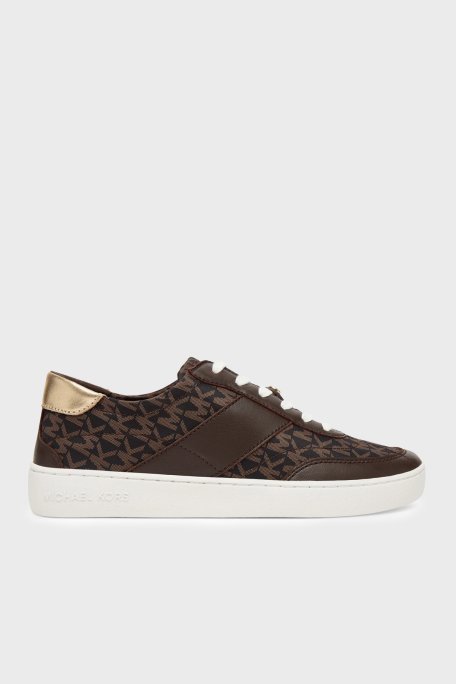 Michael Kors Deri Logolu Sneaker 43T5KCFS5L200 Kadın Ayakkabı 43T5KCFS5L 200 KAHVE - Michael Kors