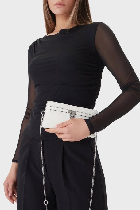 Michael Kors Deri Logolu Zincir Askılı 32F5SNXC0L085 Kadın Çanta 32F5SNXC0L 085 BEYAZ - Michael Kors (1)