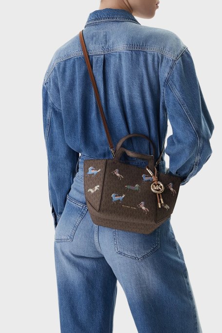 Michael Kors Desenli Ayarlanabilir ve Çıkarilabilir Askılı 30R6G9JT9U252 Bayan Çanta 30R6G9JT9U 252 KAHVE - Michael Kors (1)