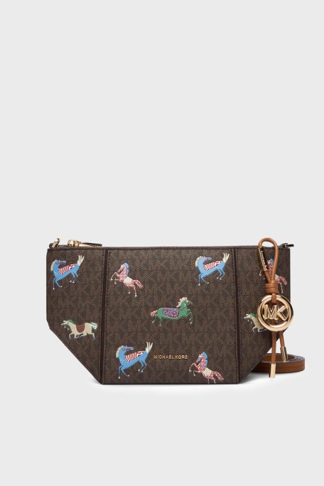 Michael Kors Desenli Ayarlanabilir ve Çıkarılabilir Askılı 32R6G9JC1U252 Bayan Çanta 32R6G9JC1U 252 KAHVE - Michael Kors